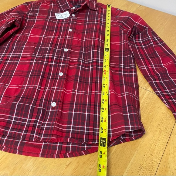 Children’s Place Youth Boys Size 14 Red Collared Button Up Shirt - Picture 4 of 6